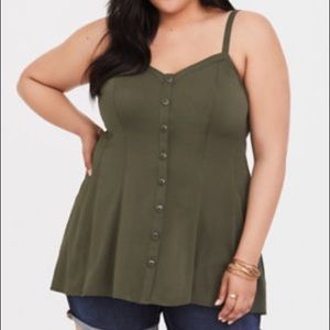 Torrid stretch button down cami